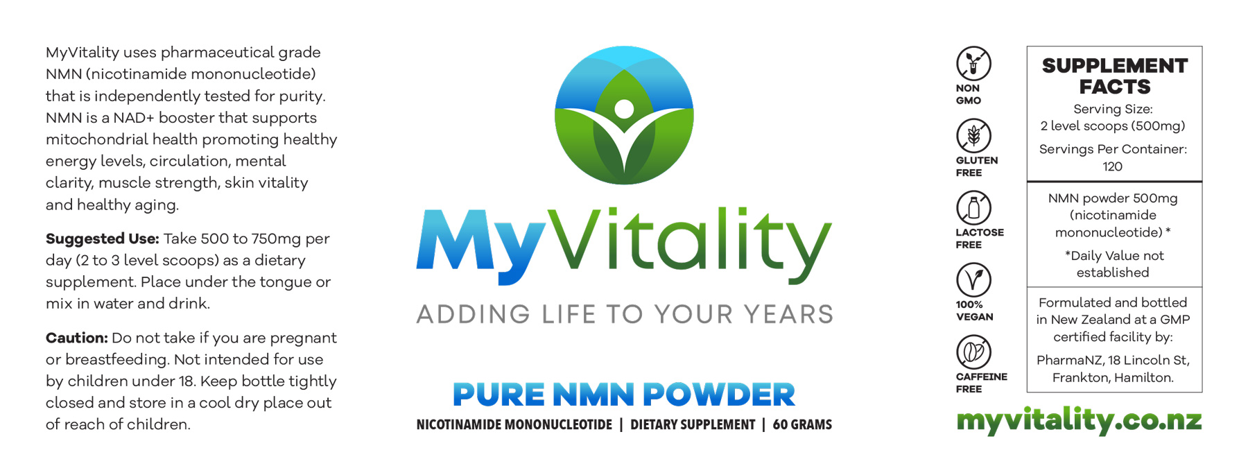 NMN Powder Fact Sheet